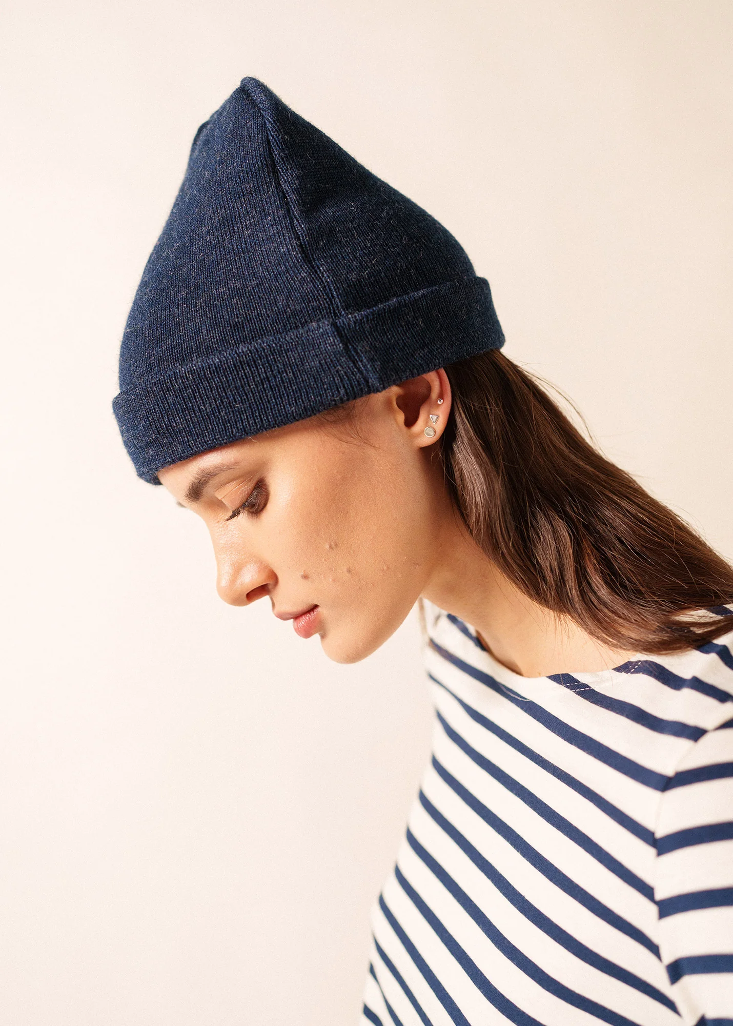 Bonnet de quart uni - en laine (BLEU CHINE) - Image 3