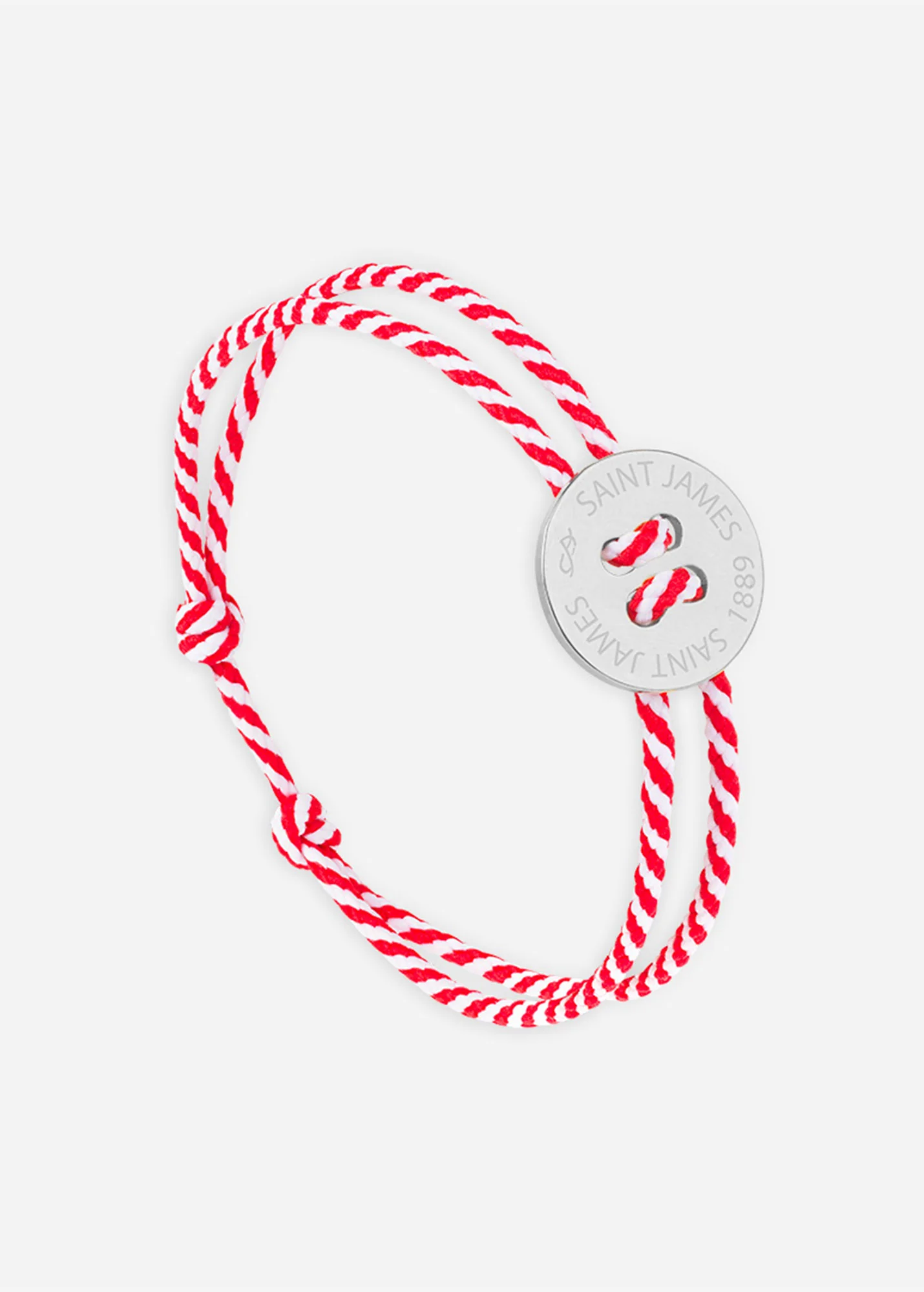 Bracelet Bouton x Le Vent à la Française (ARGENT/RAYE BLANC/ROUGE)