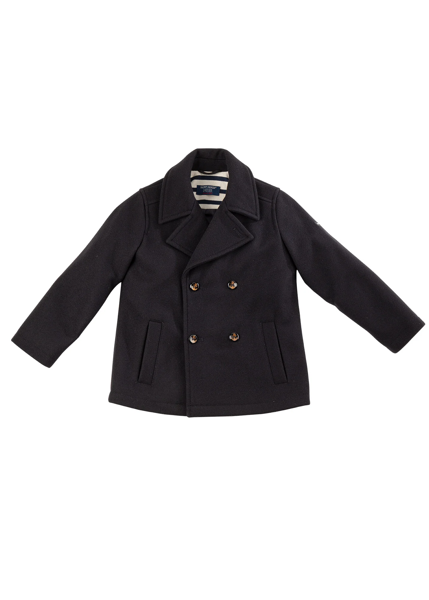 Caban enfant St Suliac - en drap de laine (NAVY) - Image 5