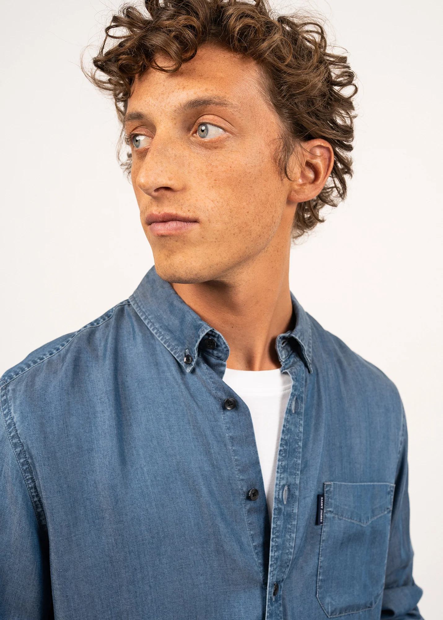 Chemise manches longues Frederic - en chambray (CHAMBRAY) - Image 4