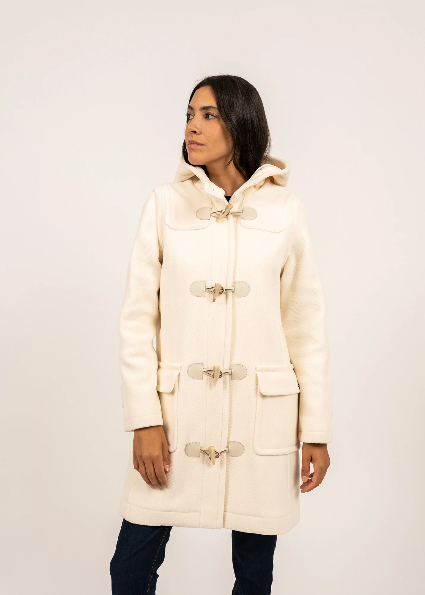 Duffle-coat Venus - en drap de laine (BLANC D'HIVER) - Image 4