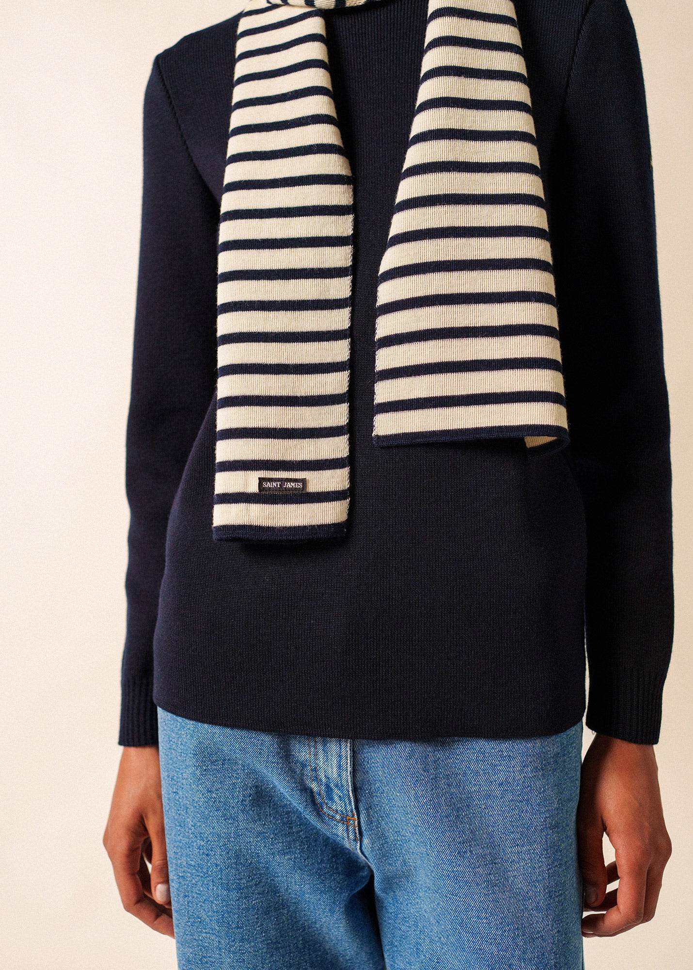Echarpe Scarf (ECRU/MARINE) - Image 5