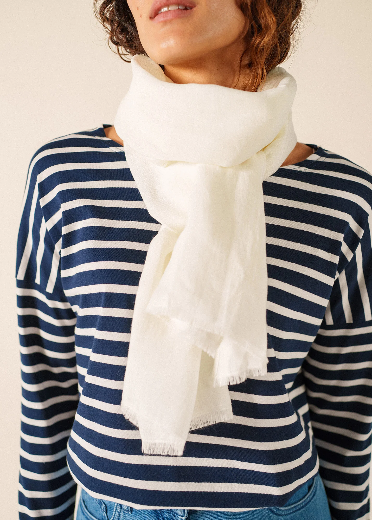 Foulard en lin (BLANC) - Image 2