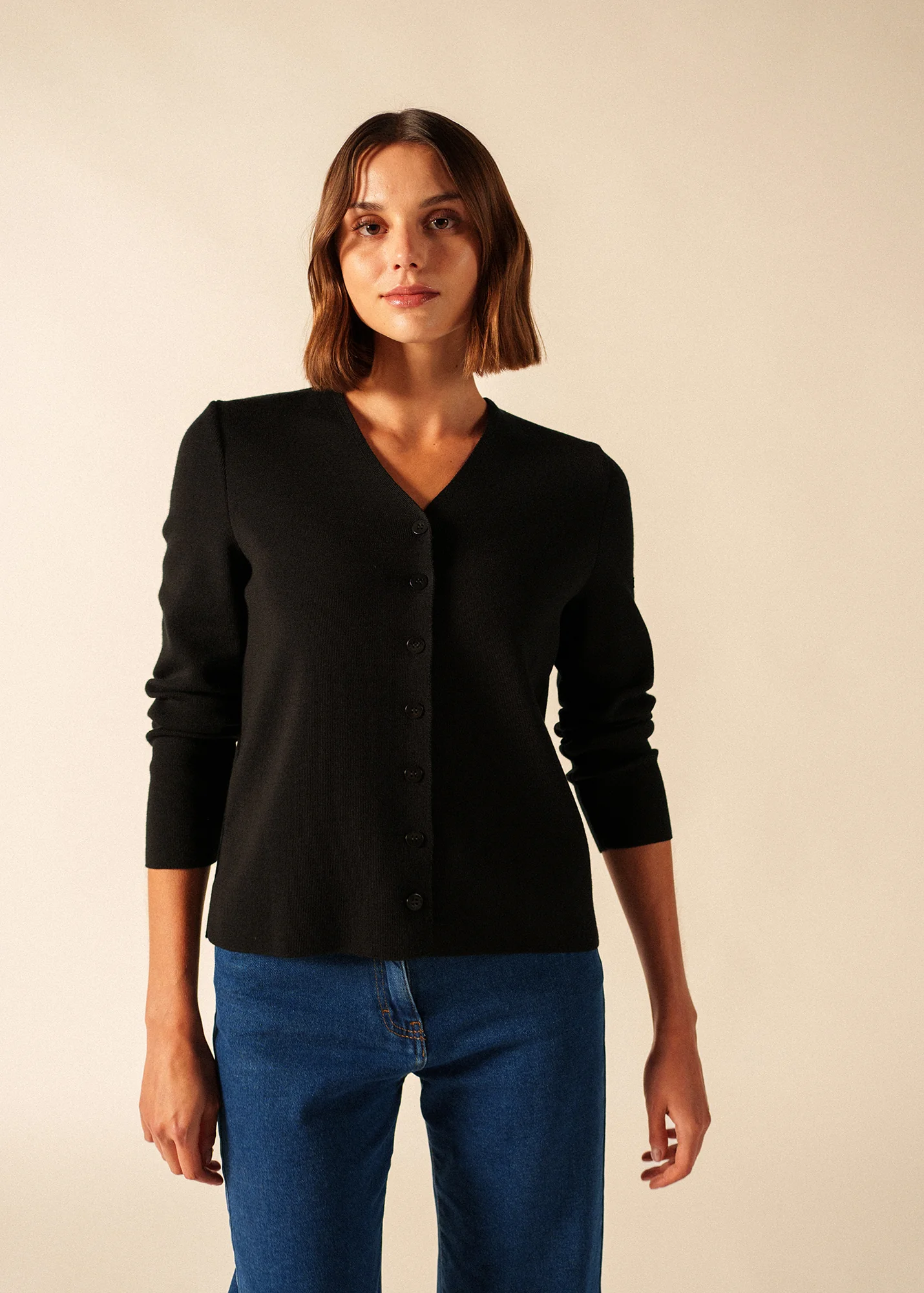 Gilet Brevands - en laine mérinos (NOIR)
