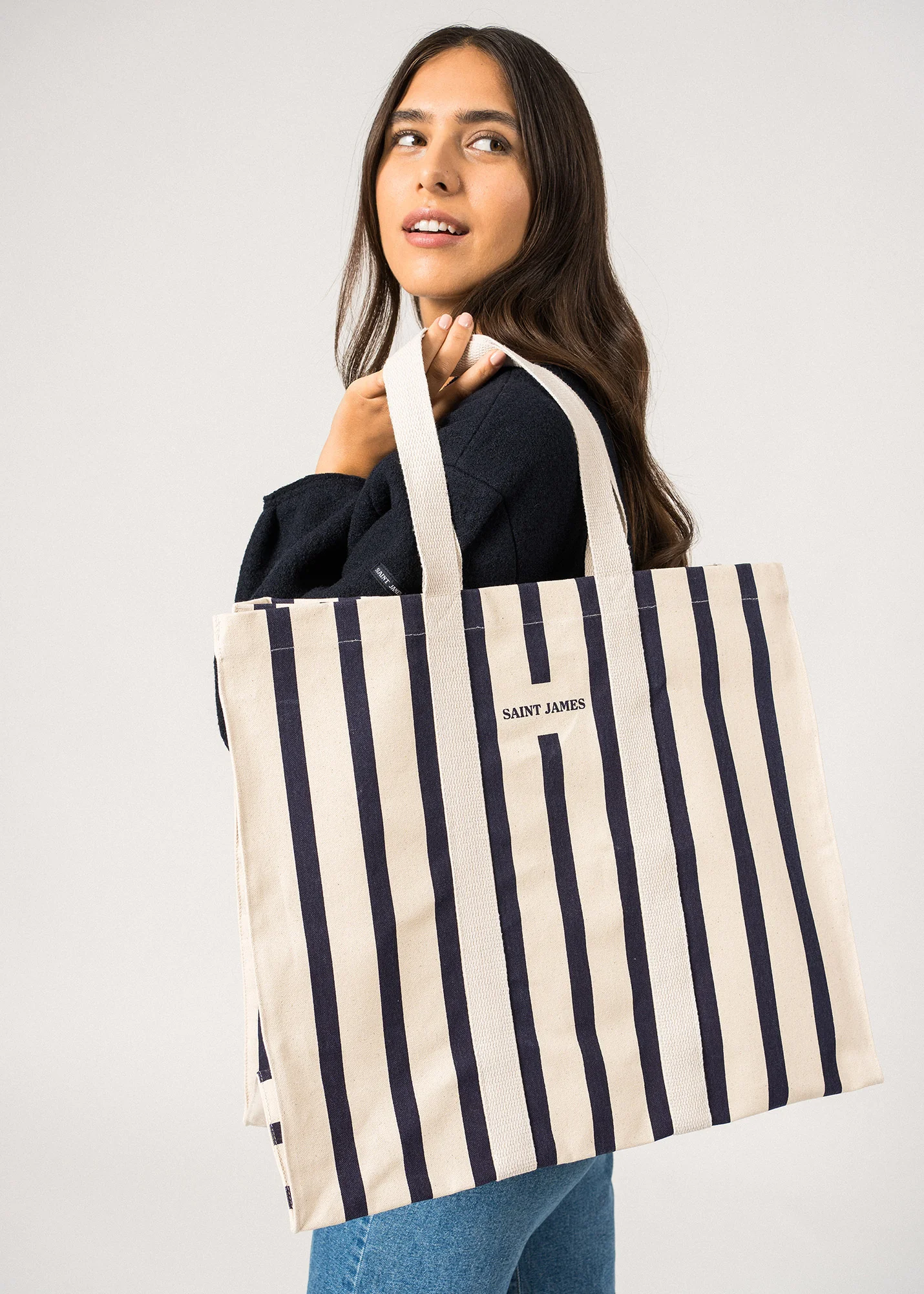 Grand sac cabas (ECRU/MARINE)