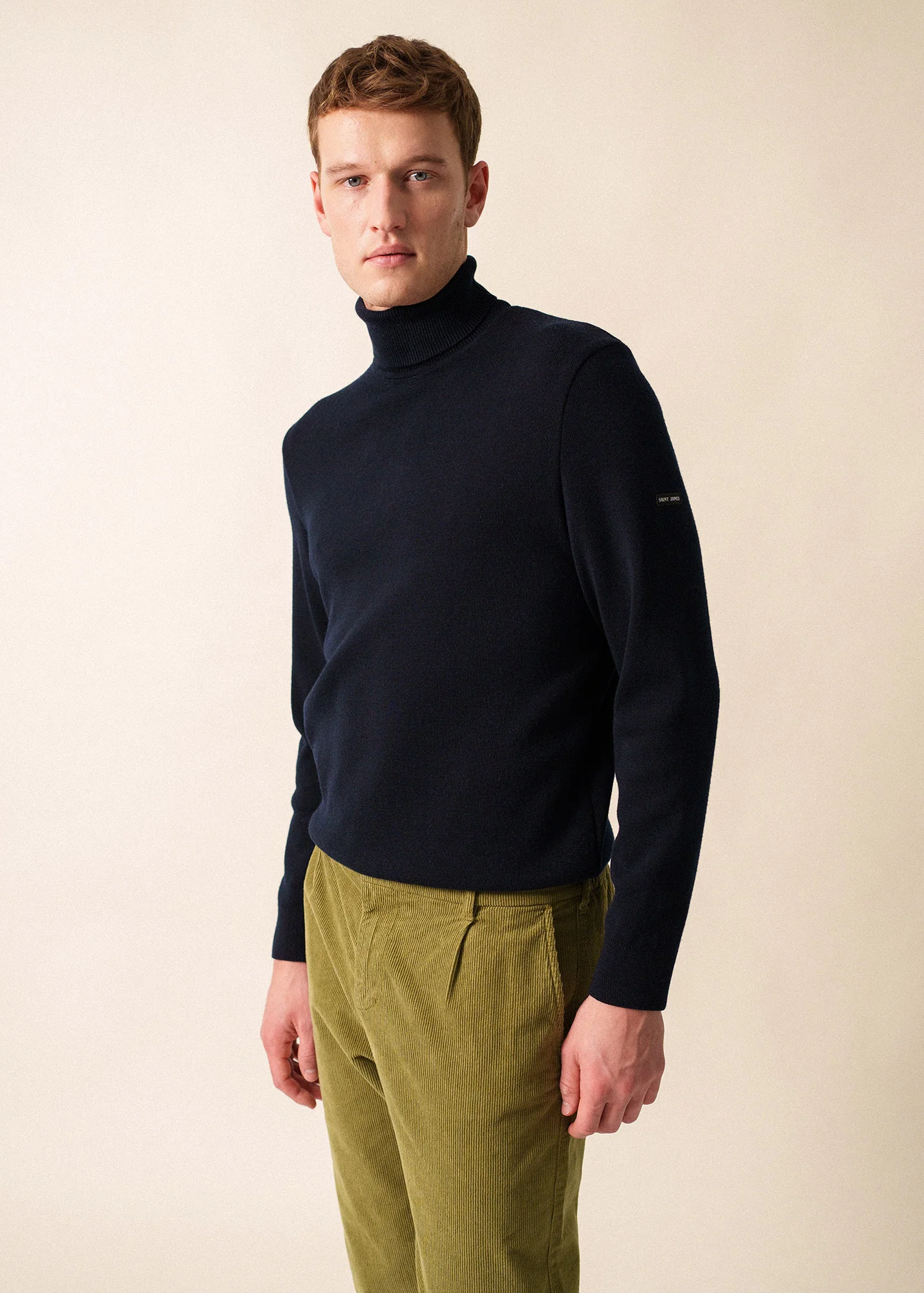 Pull col roulé Houat - coupe confort, en laine (NAVY) - Image 3