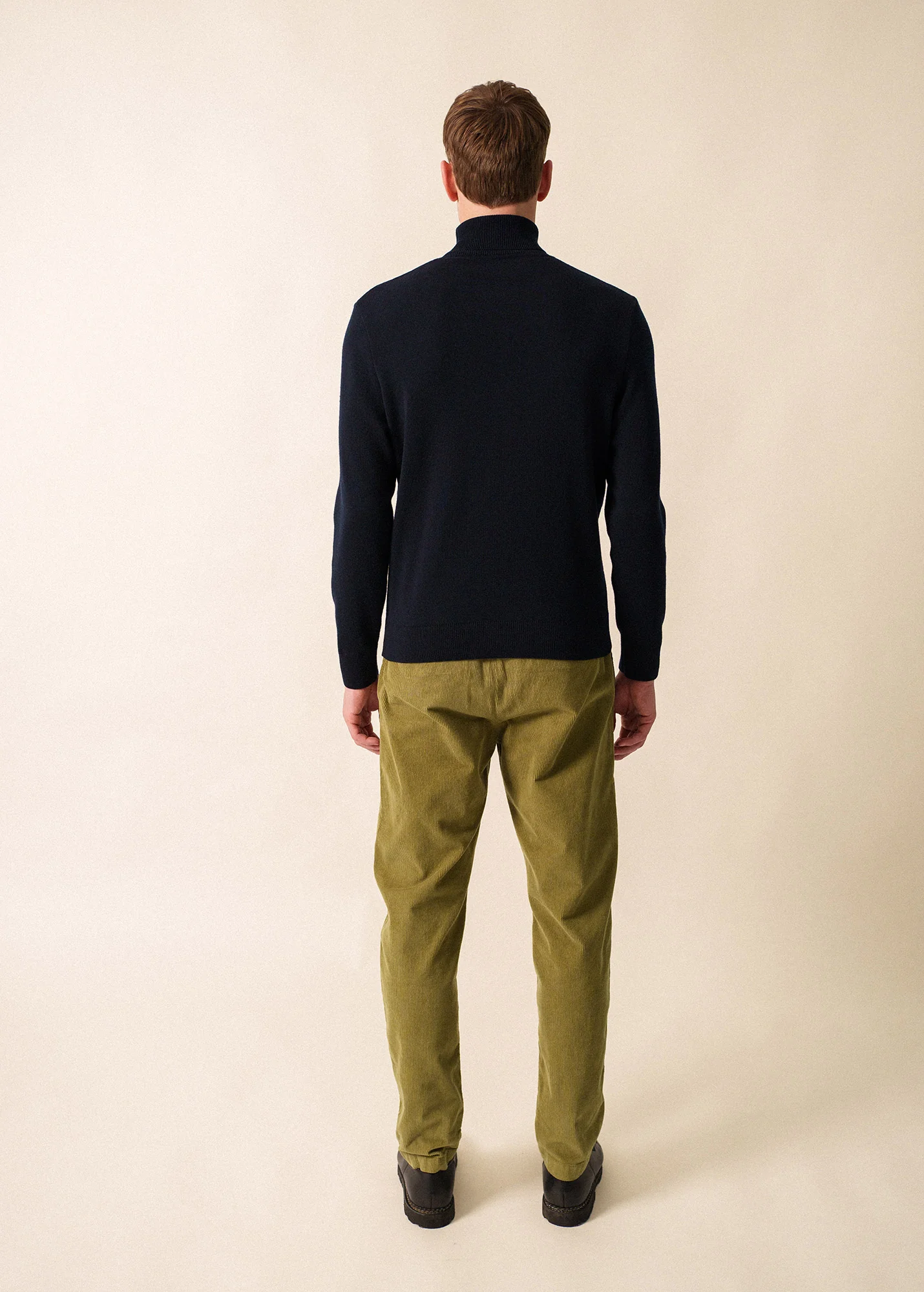 Pull col roulé Houat - coupe confort, en laine (NAVY) - Image 4