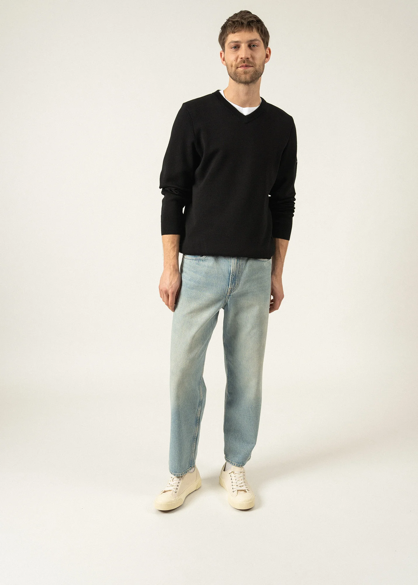 Pull Cuirassé - en laine mérinos (NOIR)