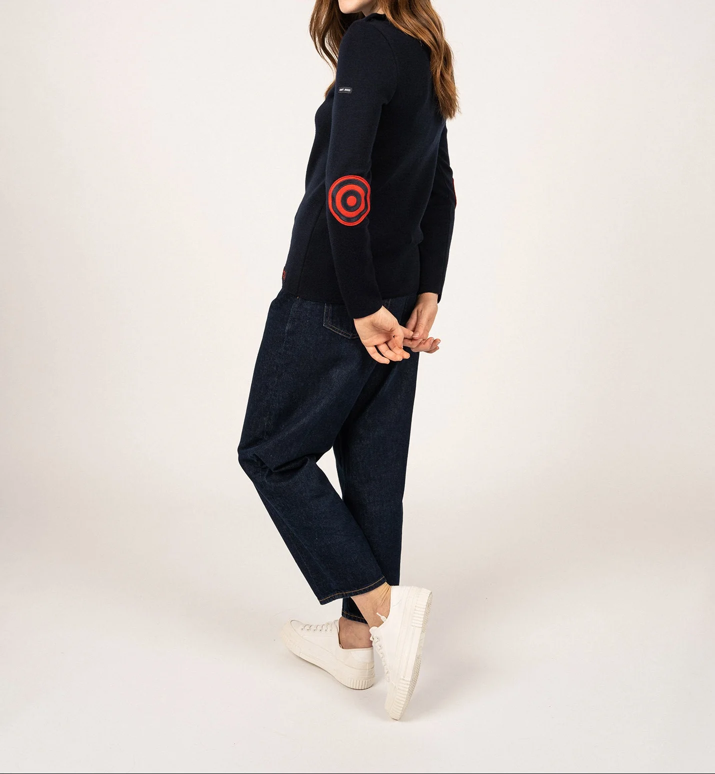 Pull marin Brégançon à coudières - SAINT JAMES x Comédie Française (NAVY) - Image 2