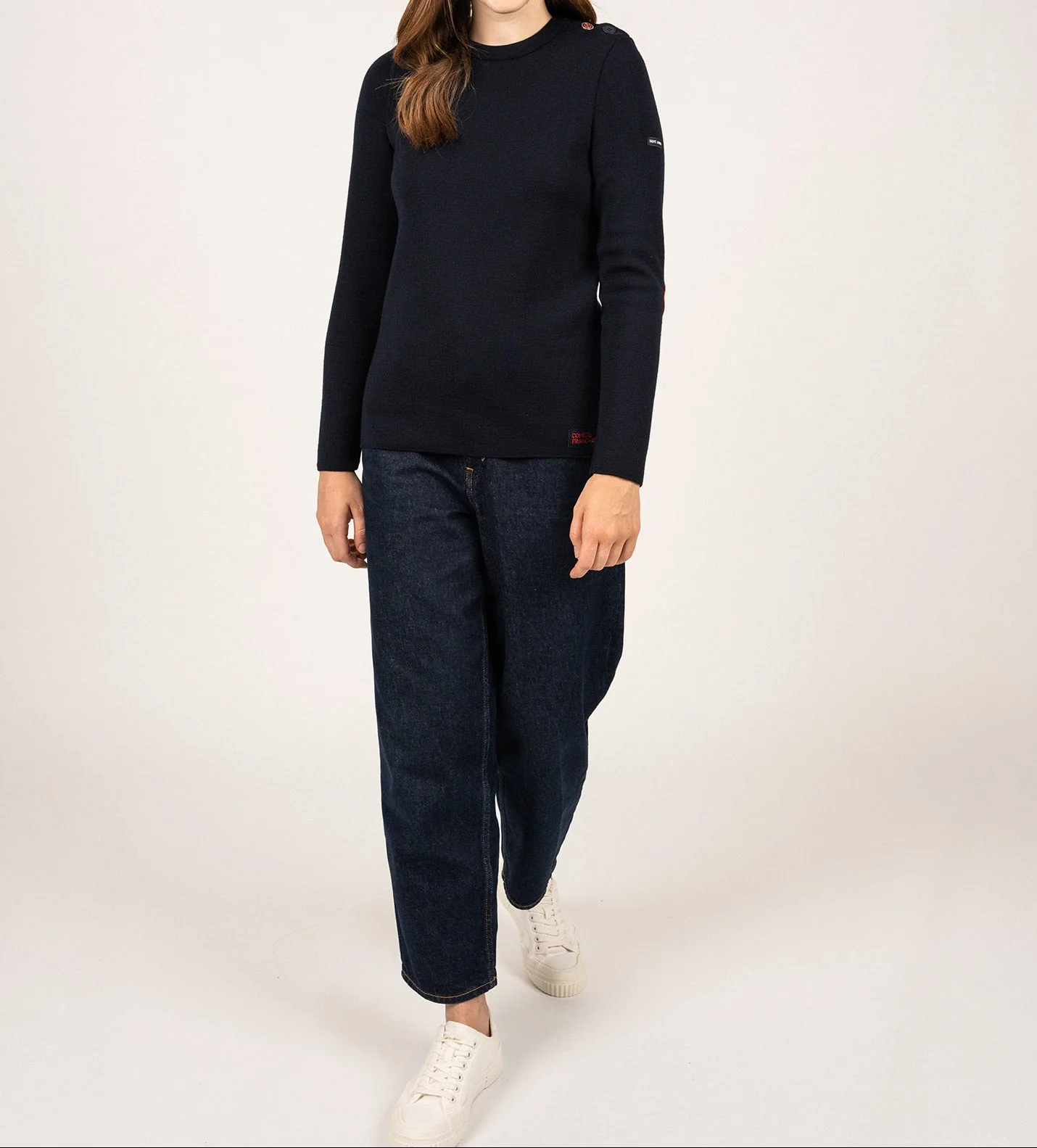 Pull marin Brégançon à coudières - SAINT JAMES x Comédie Française (NAVY) - Image 3