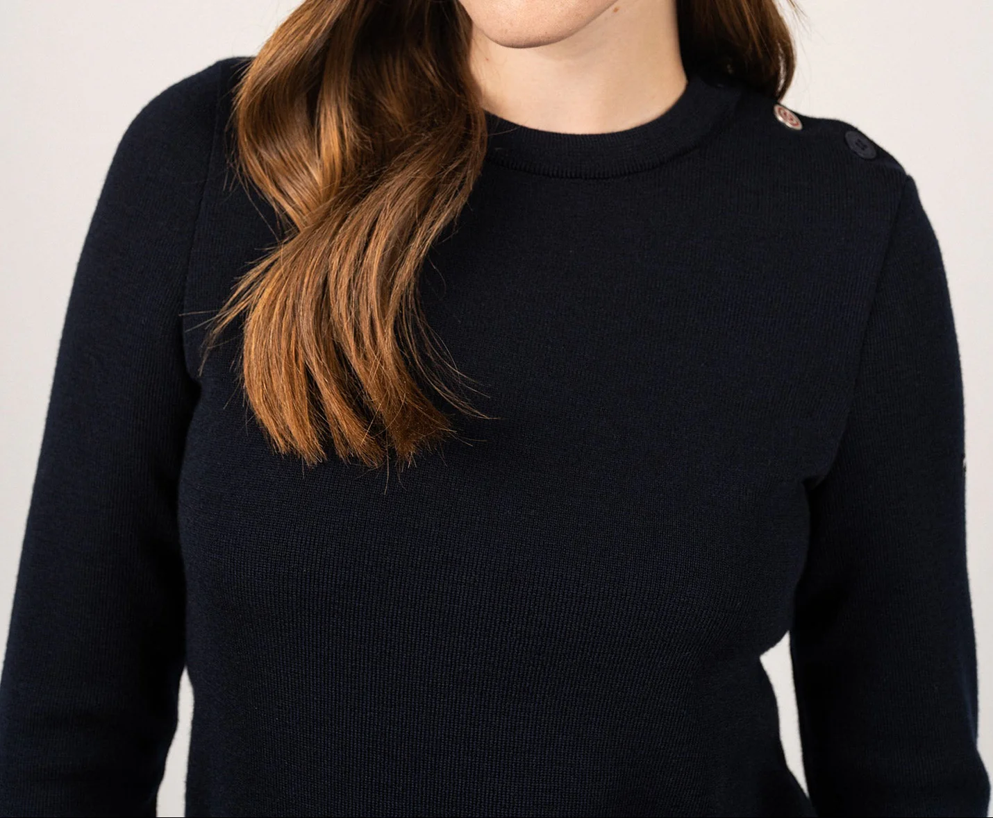 Pull marin Brégançon à coudières - SAINT JAMES x Comédie Française (NAVY) - Image 4
