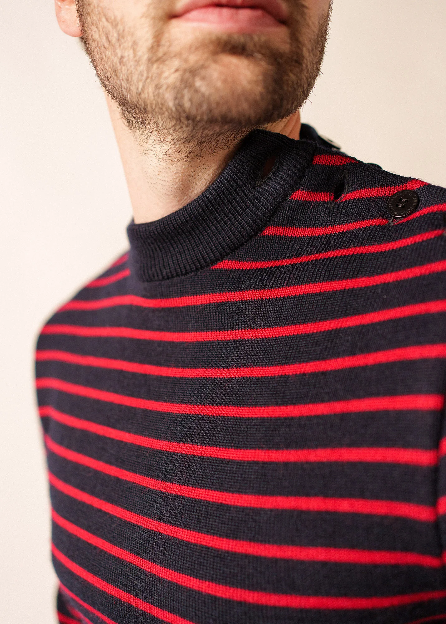 Pull marin rayé Matelot - coupe ajustée (NAVY/MEDOC) - Image 4