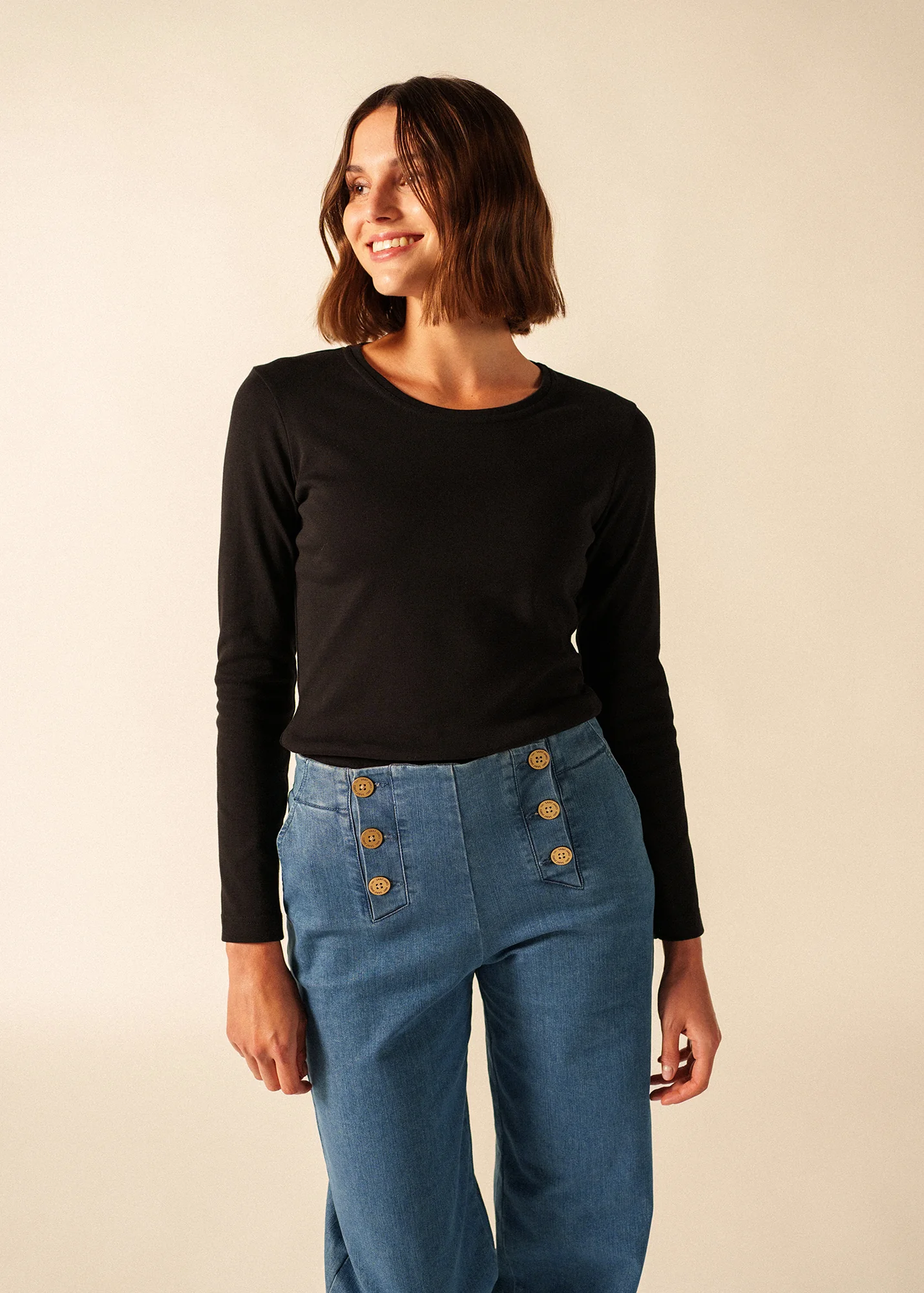 T-shirt Celina - en coton (NOIR)