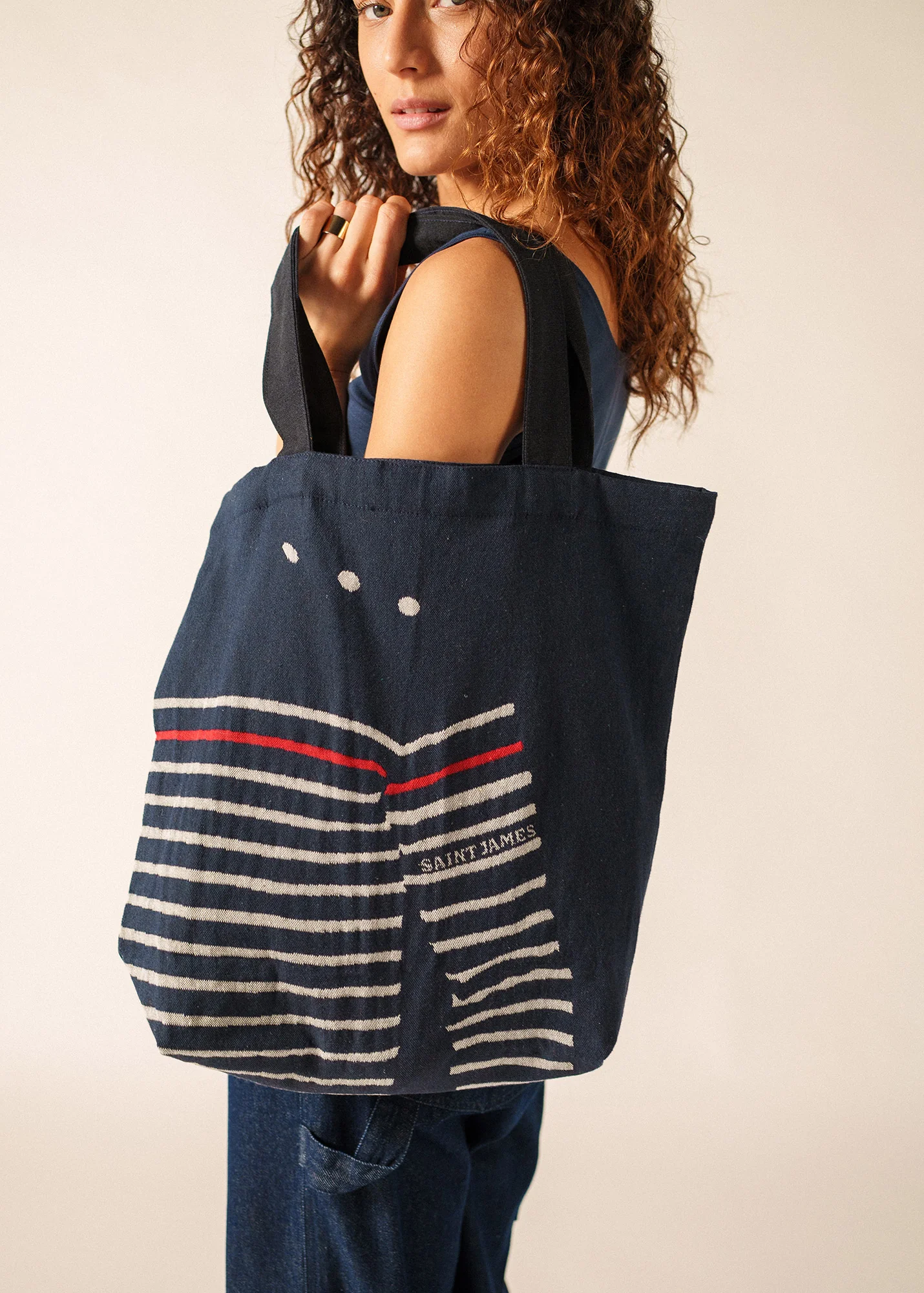 Tote bag Pull (MARINE/ECRU)
