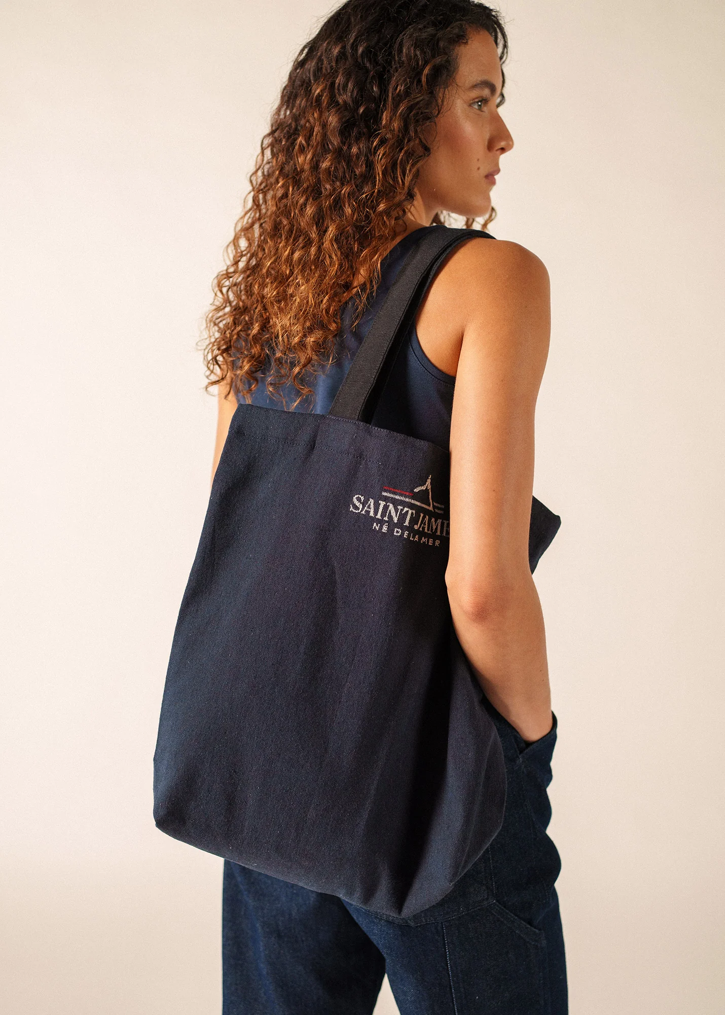 Tote bag Pull (MARINE/ECRU) - Image 2